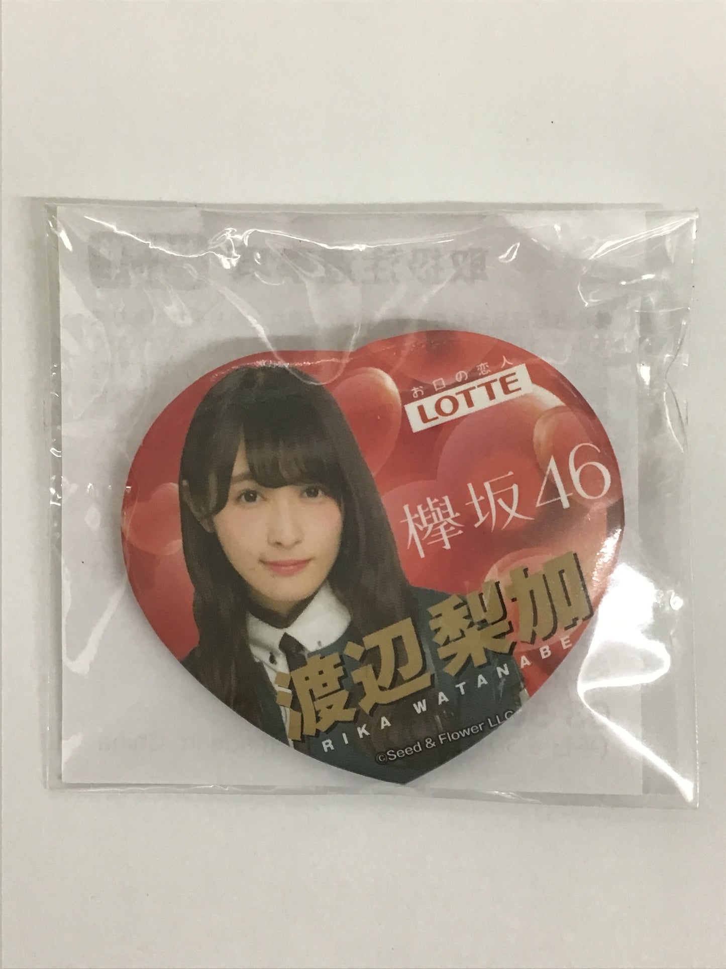 Keyakizaka46 FamilyMart Keyakizaka46 Original Goods Present Campaign Original Can Badge Rika Watanabe