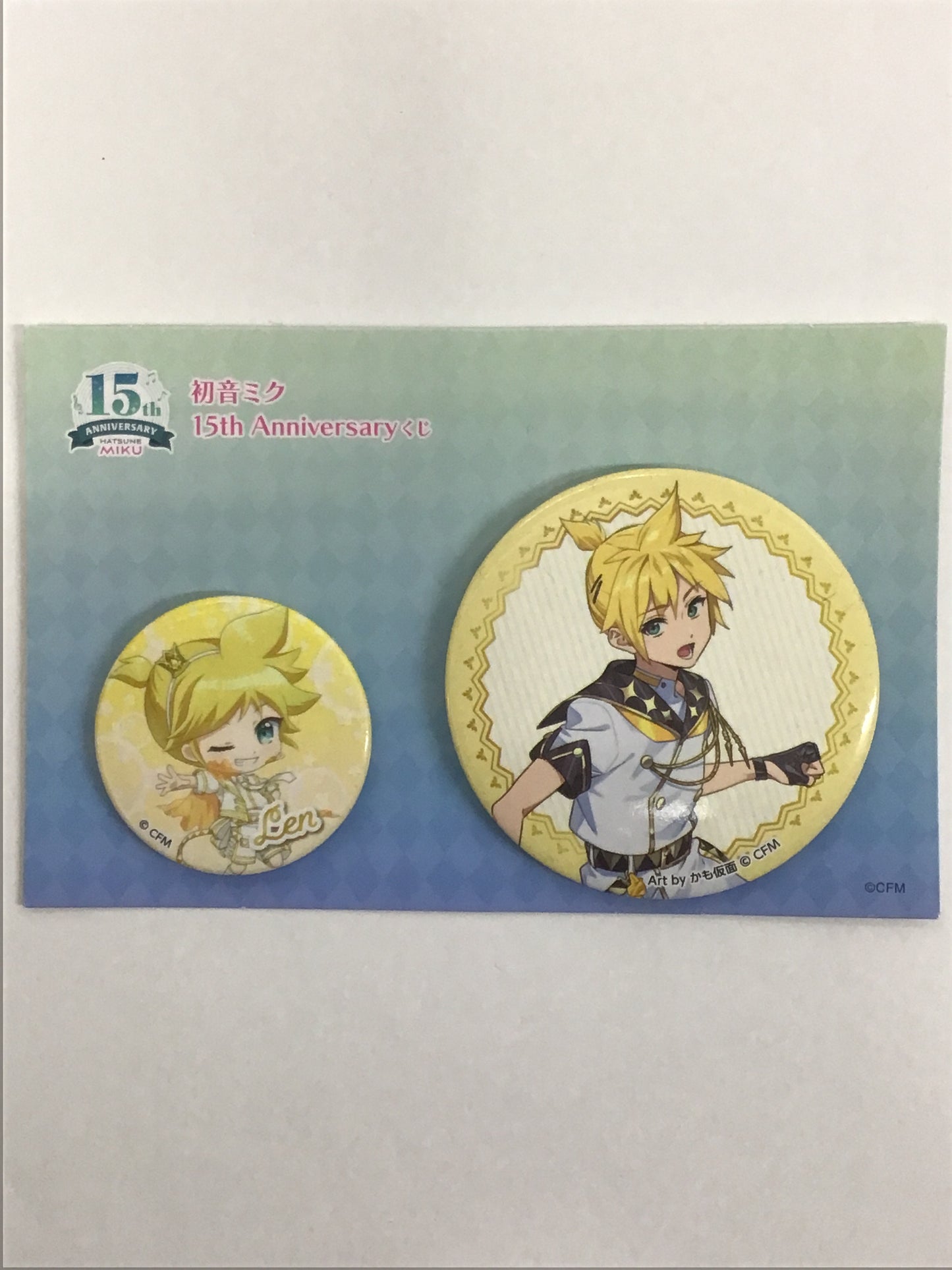 Hatsune Miku 15th Anniversary Lottery 12 Can Badge Set Prize Kagamine Len