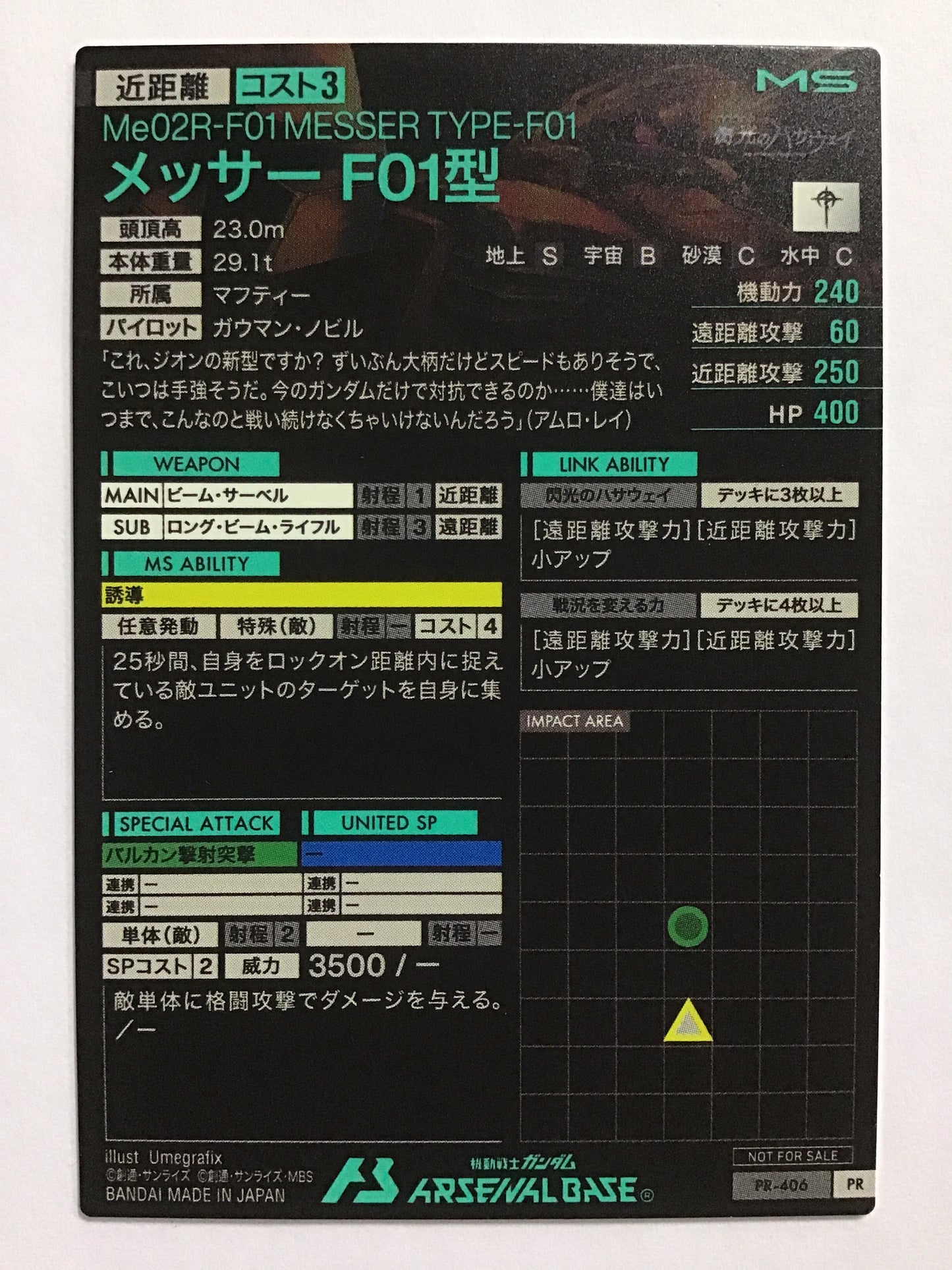 [JP] メッサー F01型/メッサーエフゼロイチガタ/ﾒｯｻｰｴﾌｾﾞﾛｲﾁｶﾞﾀ - PR-406/PR