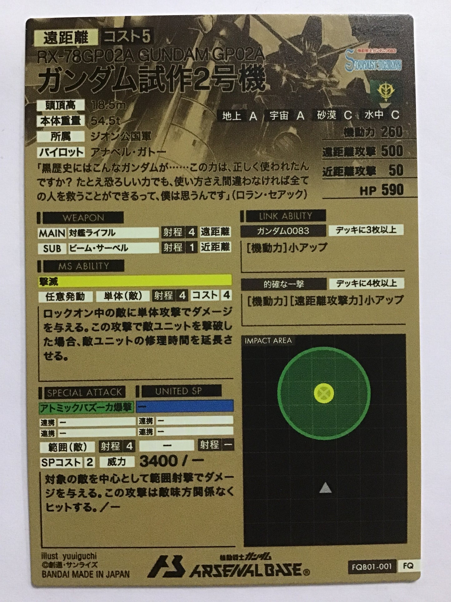[JP] ガンダム試作2号機/ガンダムシサクニゴウキ/ｶﾞﾝﾀﾞﾑｼｻｸﾆｺﾞｳｷ - FQB01-001/FQ