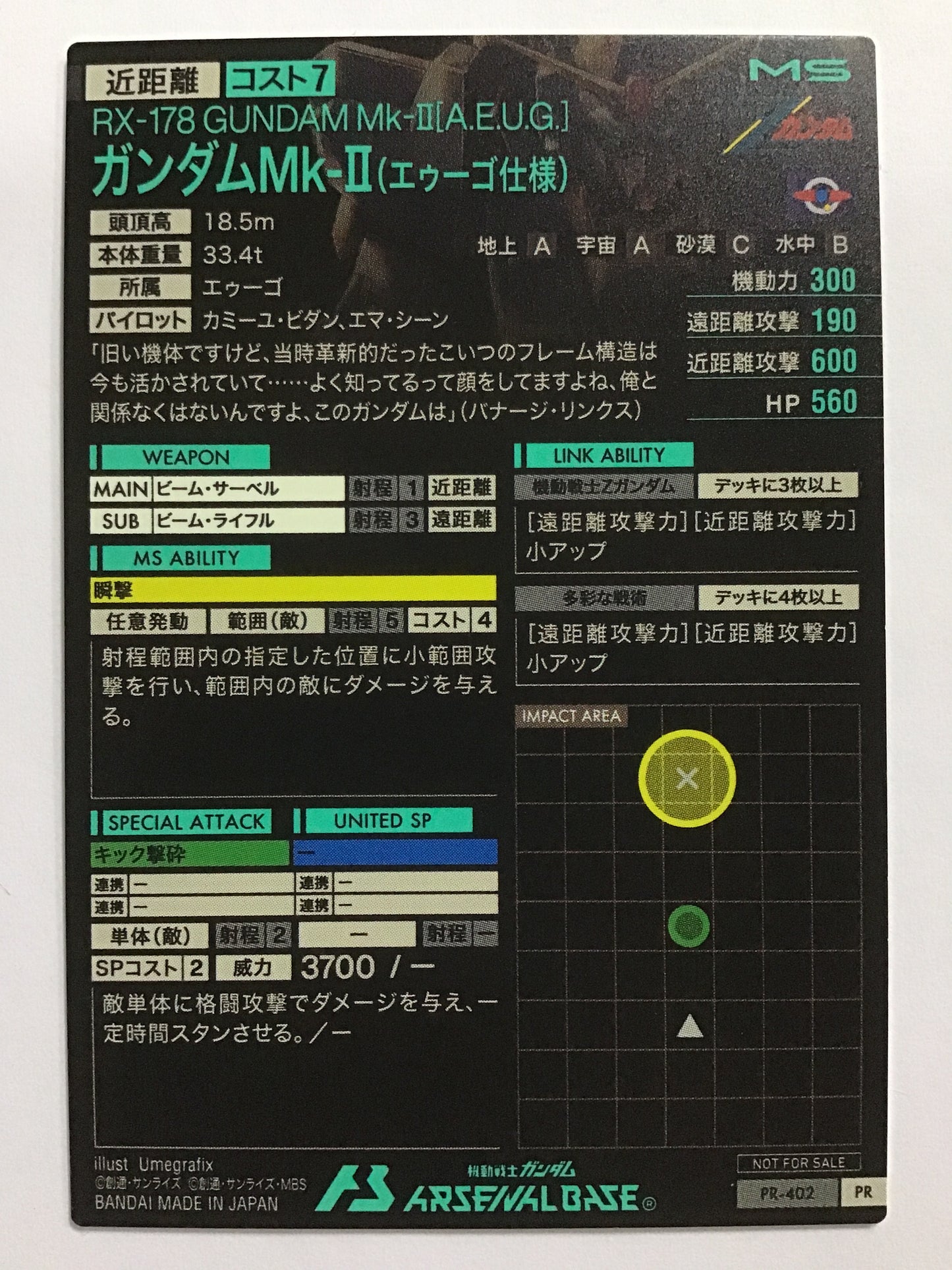 [JP] ガンダムMk-Ⅱ(エゥーゴ仕様)/ガンダムマークツーエウーゴシヨウ/ｶﾞﾝﾀﾞﾑﾏｰｸﾂｰｴｳｰｺﾞｼﾖｳ - PR-402/PR