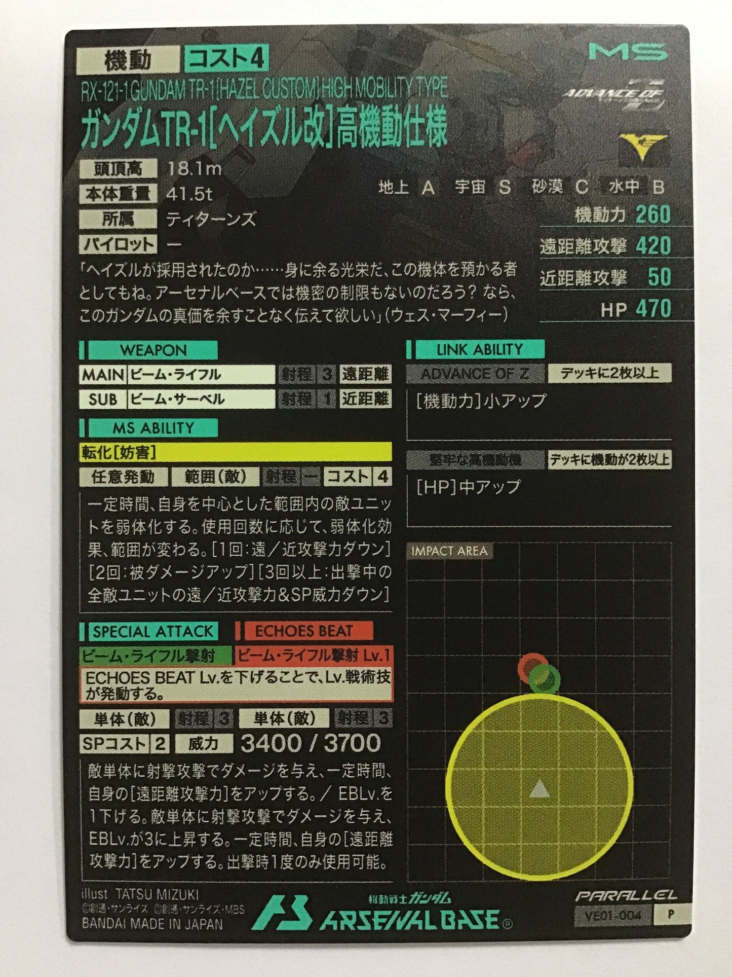 [JP] ガンダムTR-1[ヘイズル改]高機動仕様/ガンダムTR-1ヘイズルカイコウキドウシヨウ/ｶﾞﾝﾀﾞﾑTR-1ﾍｲｽﾞﾙｶｲｺｳｷﾄﾞｳｼﾖｳ - VE01-004/P (ﾊﾟﾗﾚﾙ)