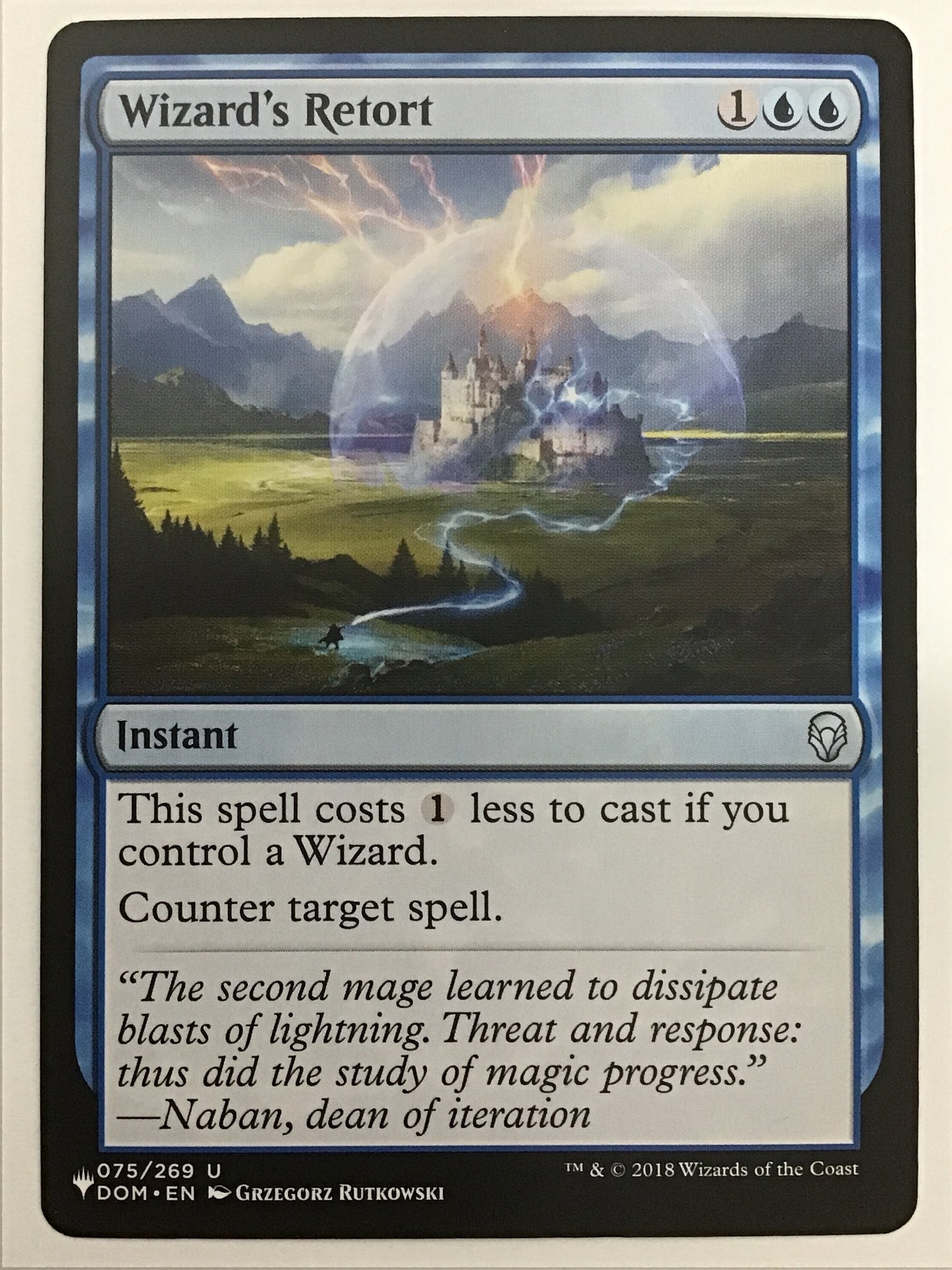 [EN] 魔術師の反駁/ﾏｼﾞｭﾂｼﾉﾊﾝﾊﾞｸ/Wizard s Retort- DOM 075/269/ LIST-075