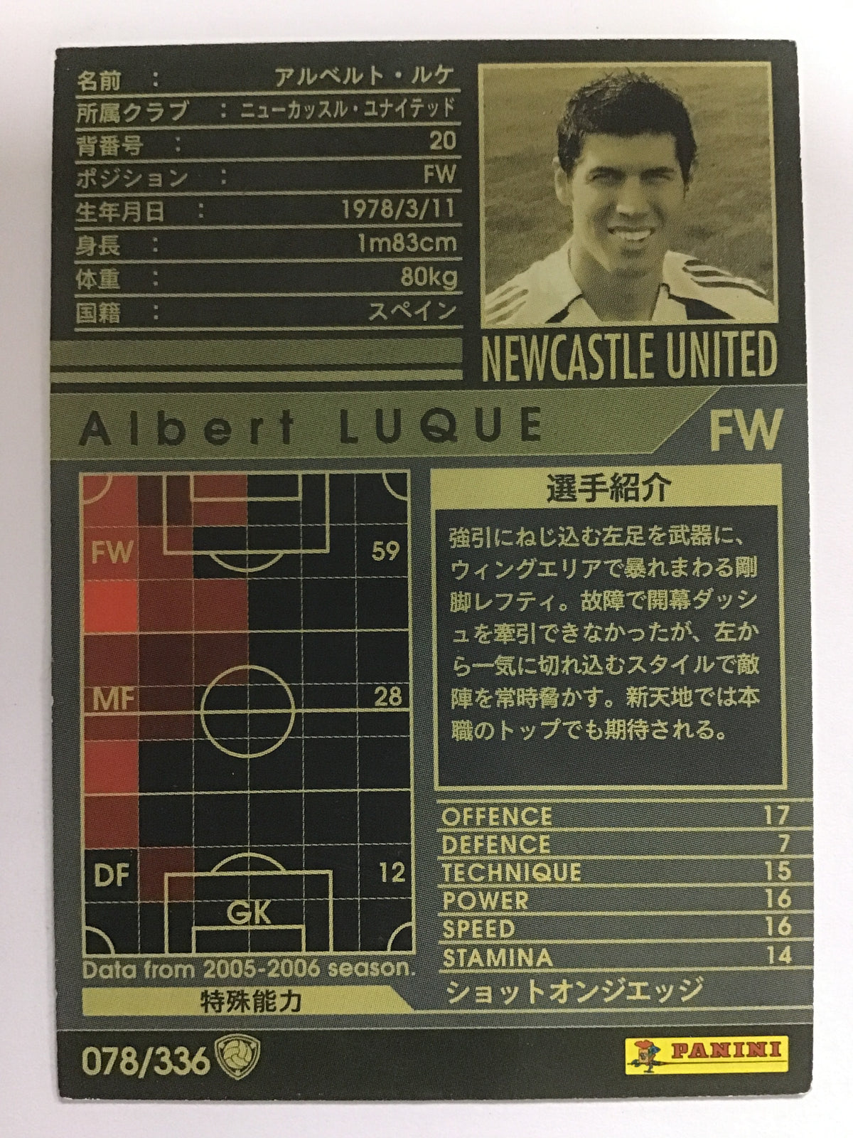 [JP] 05-06 Alberto Luque/Alberto Luque/Alberto Luque - (05-06)078/336/05-06/White