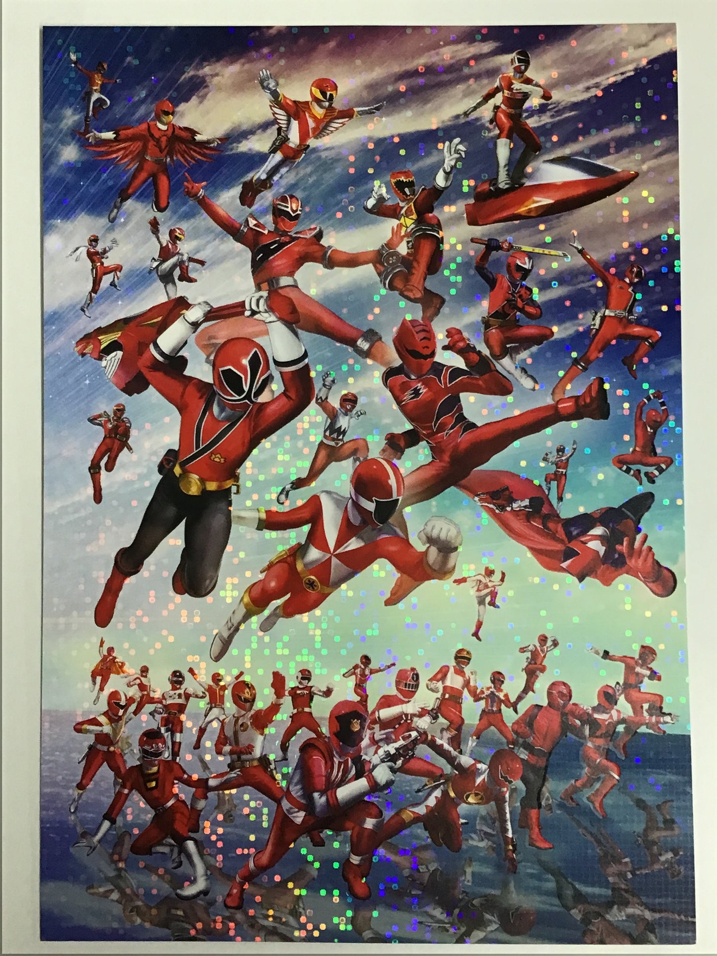 仮面ライダーセイバー+機界戦隊ゼンカイジャー スーパーヒーロー戦記 Wアニバーサリーアート スペシャルビジュアルシート レッド集合