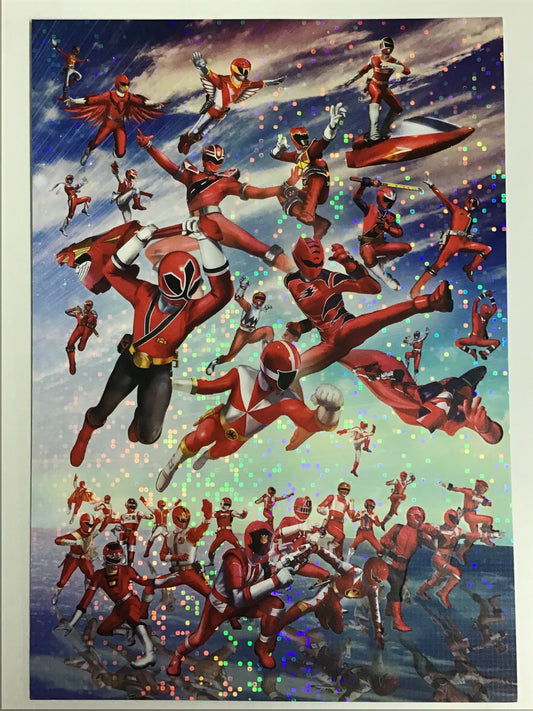 仮面ライダーセイバー+機界戦隊ゼンカイジャー スーパーヒーロー戦記 Wアニバーサリーアート スペシャルビジュアルシート レッド集合