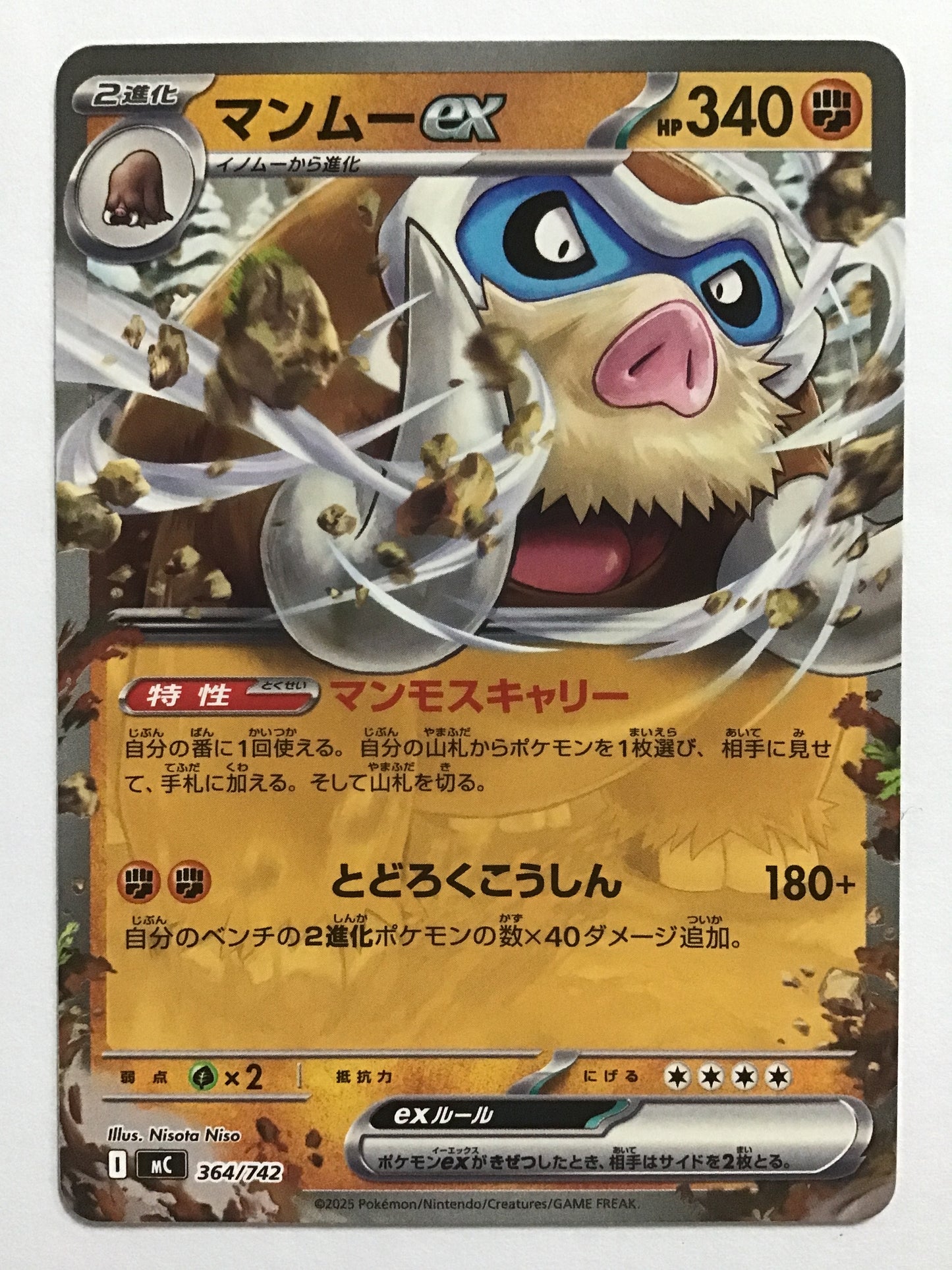 [JP] マンムーex/マンムーイーエックス/ﾏﾝﾑｰｲｰｴｯｸｽ - MC 364/742/- (ﾉｰﾏﾙ仕様)