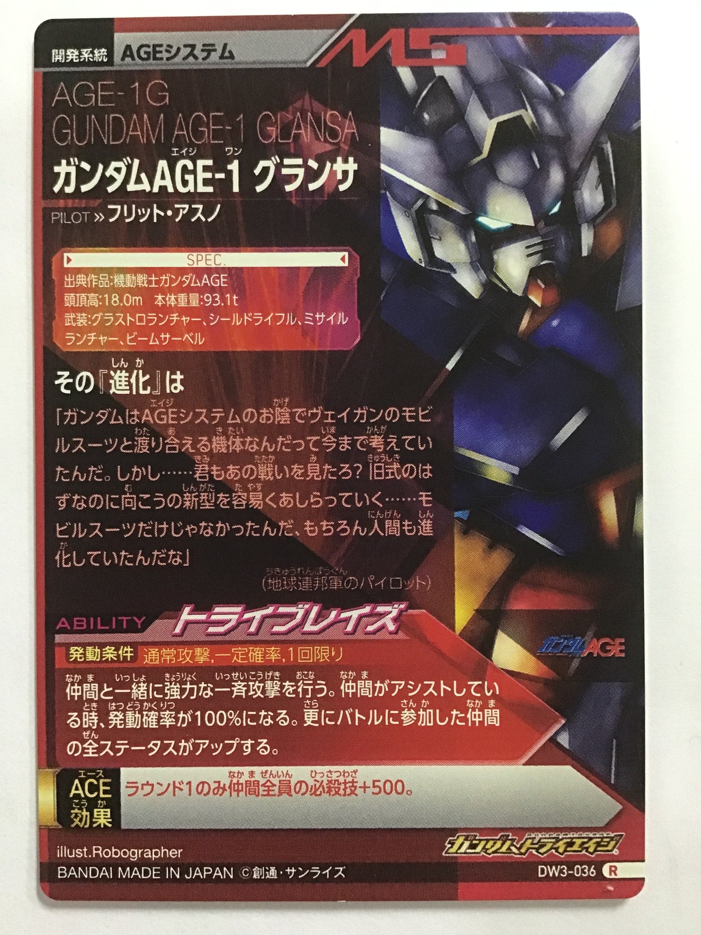 [JP] DW3-036ガンダムAGE-1グランサ/ＤＷ３－０３６ガンダムＡＧＥ/- DW3-036/R