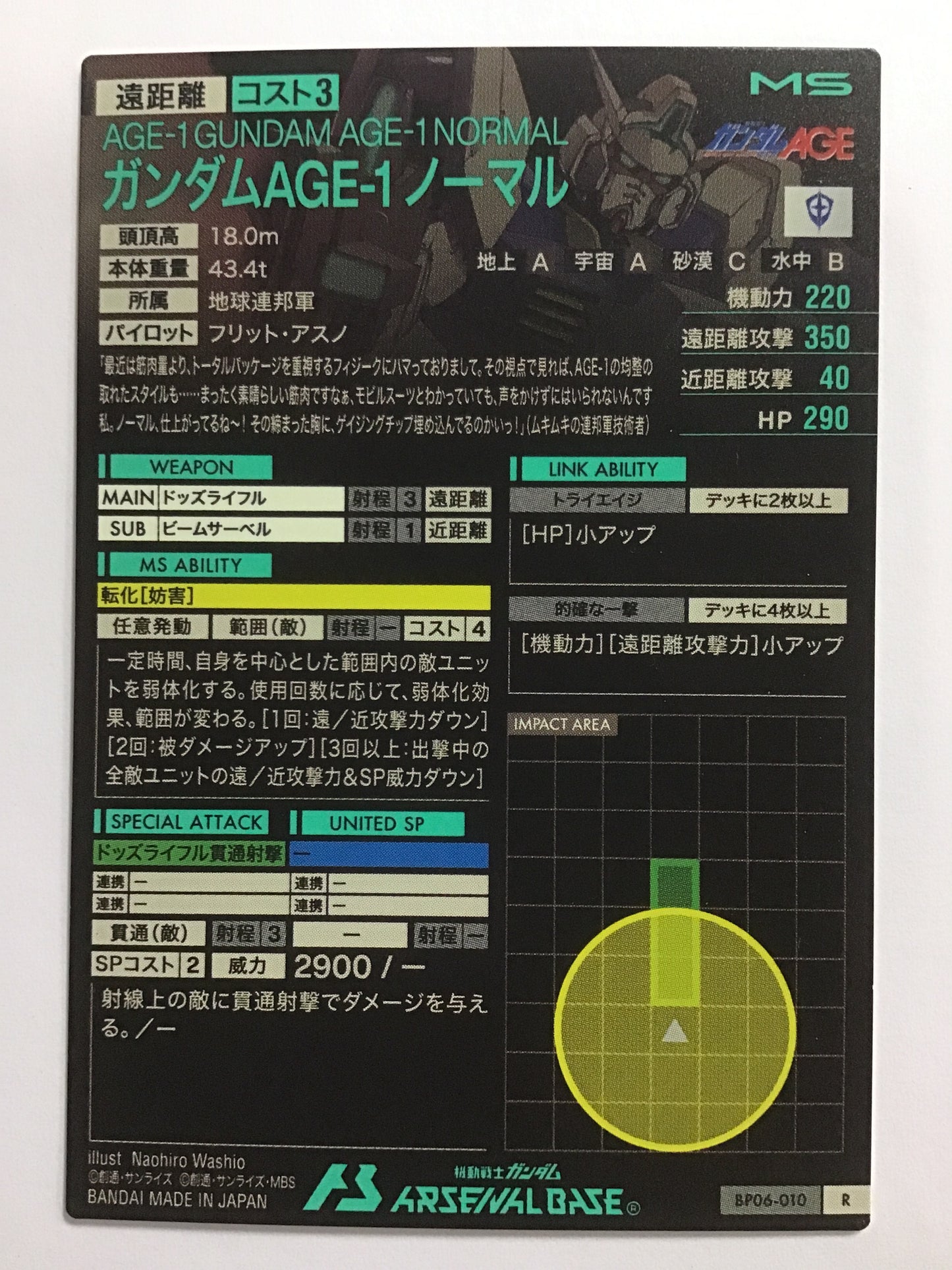 [JP] ガンダムAGE-1 ノーマル/ガンダムエイジワンノーマル/ｶﾞﾝﾀﾞﾑｴｲｼﾞﾜﾝﾉｰﾏﾙ - BP06-010/R