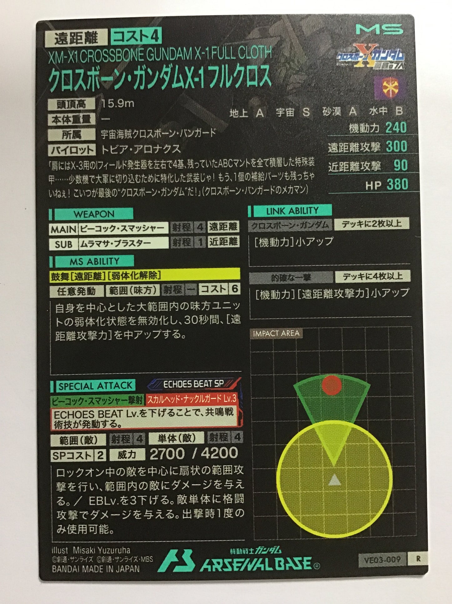 [JP] クロスボーン・ガンダムX-1 フルクロス/クロスボーンガンダムエックスワン/ｸﾛｽﾎﾞｰﾝｶﾞﾝﾀﾞﾑｴｯｸｽﾜﾝ - VE03-009/R (HAROGRAM)