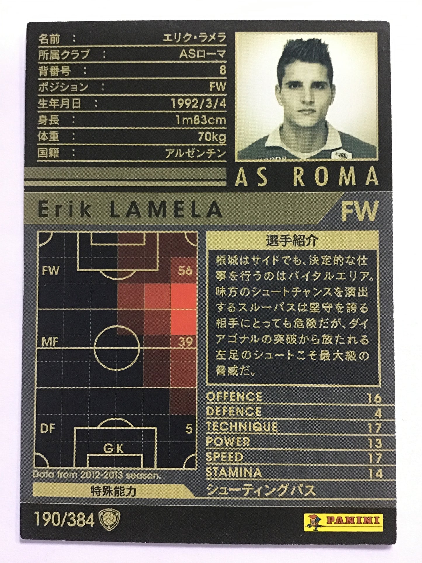 [JP] 12-13 Eric Lamela/Eric Lamela/Eric Lamela - (12-13)190/384/12-13/White