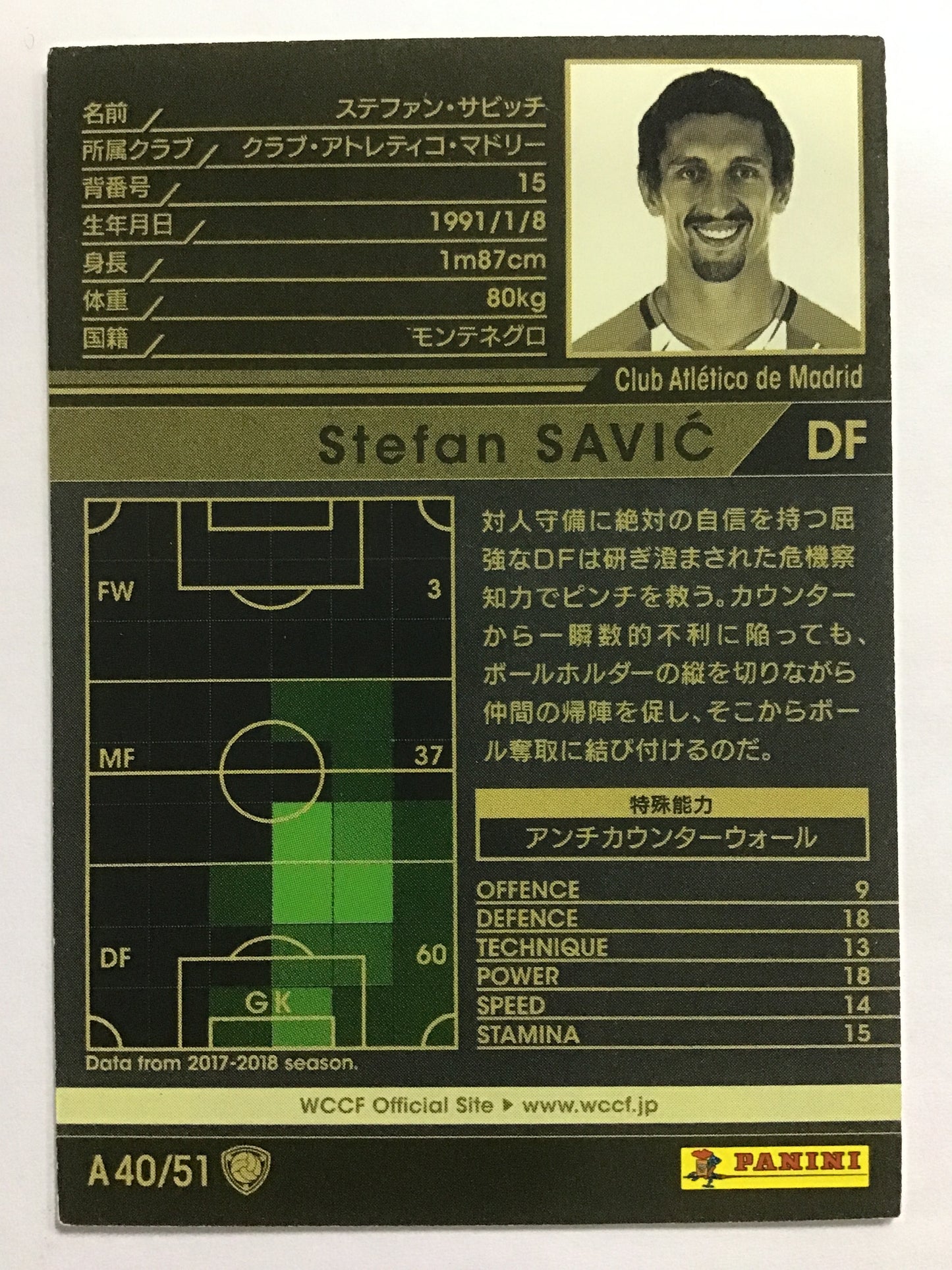 [JP] 17-18 ステファン・サビッチBT)/ステファンサビッチ/ｽﾃﾌｧﾝｻﾋﾞｯﾁ - A40/51/白 (2017-2018)