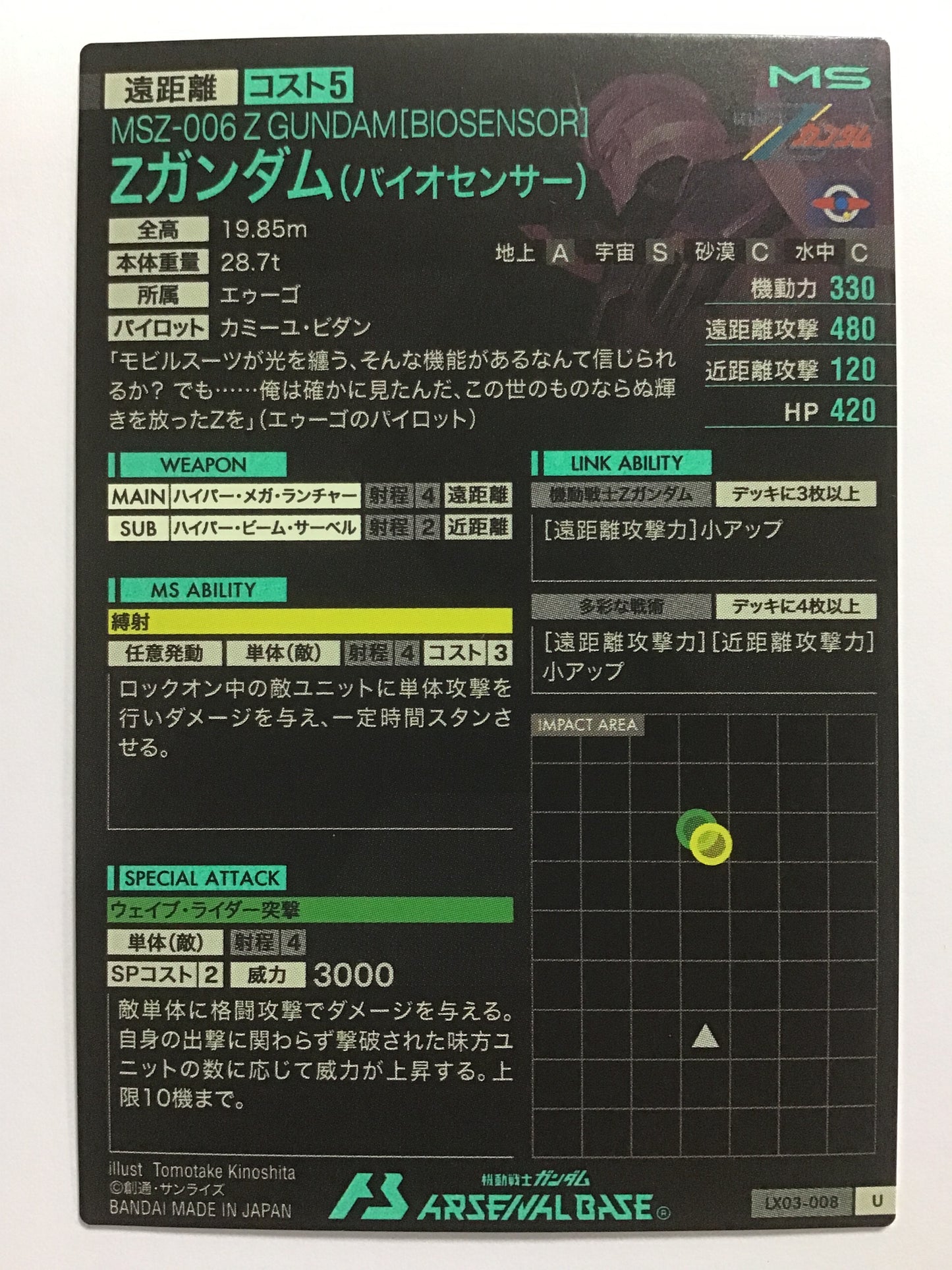 [JP] Zガンダム(バイオセンサー)/ゼータガンダムバイオセンサー/ｾﾞｰﾀｶﾞﾝﾀﾞﾑﾊﾞｲｵｾﾝｻｰ - LX03-008/U