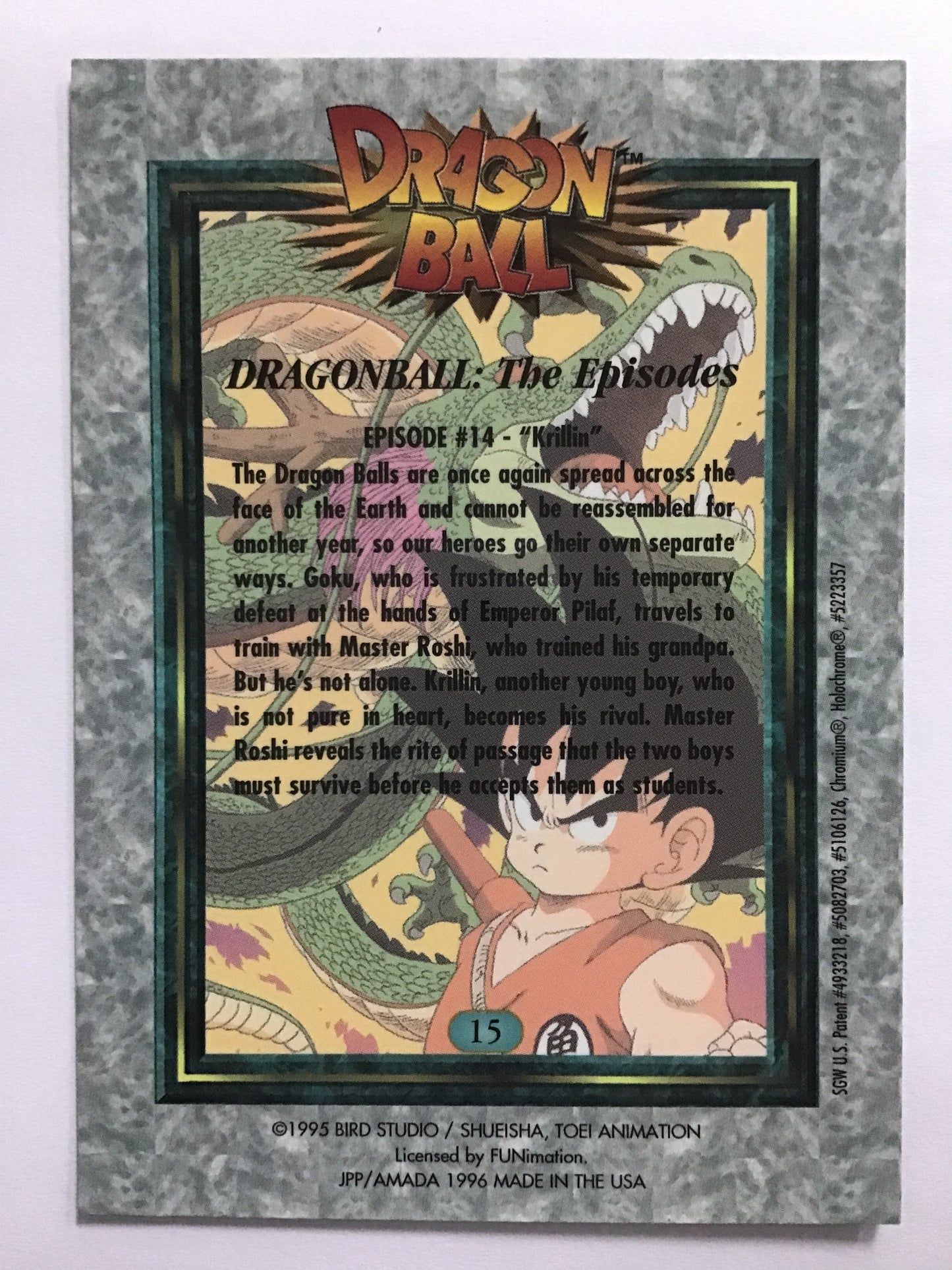 ドラゴンボール トレーディングコレクション アマダ USA版 15 ヤムチャ ジャッキー・チュン