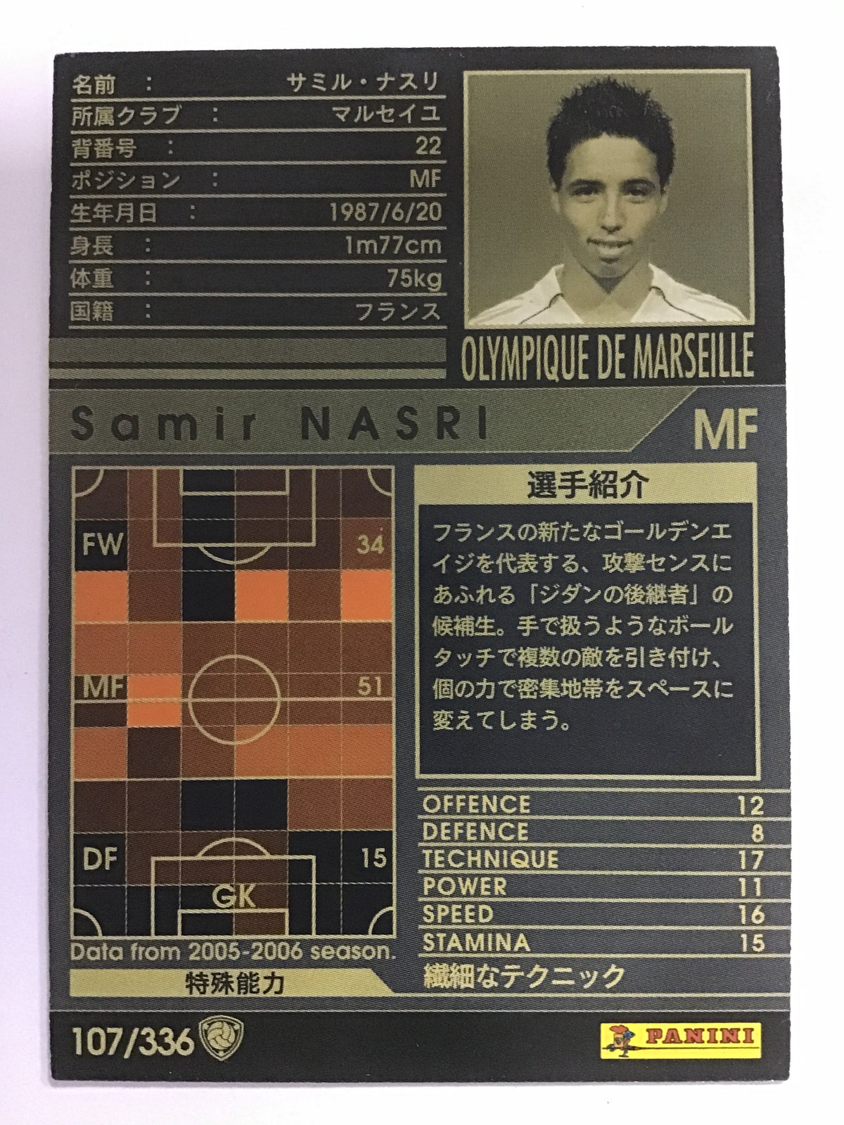[JP] 05-06 Samir Nasri/Samir Nasri/Samir Nasri - (05-06)107/336/05-06/White