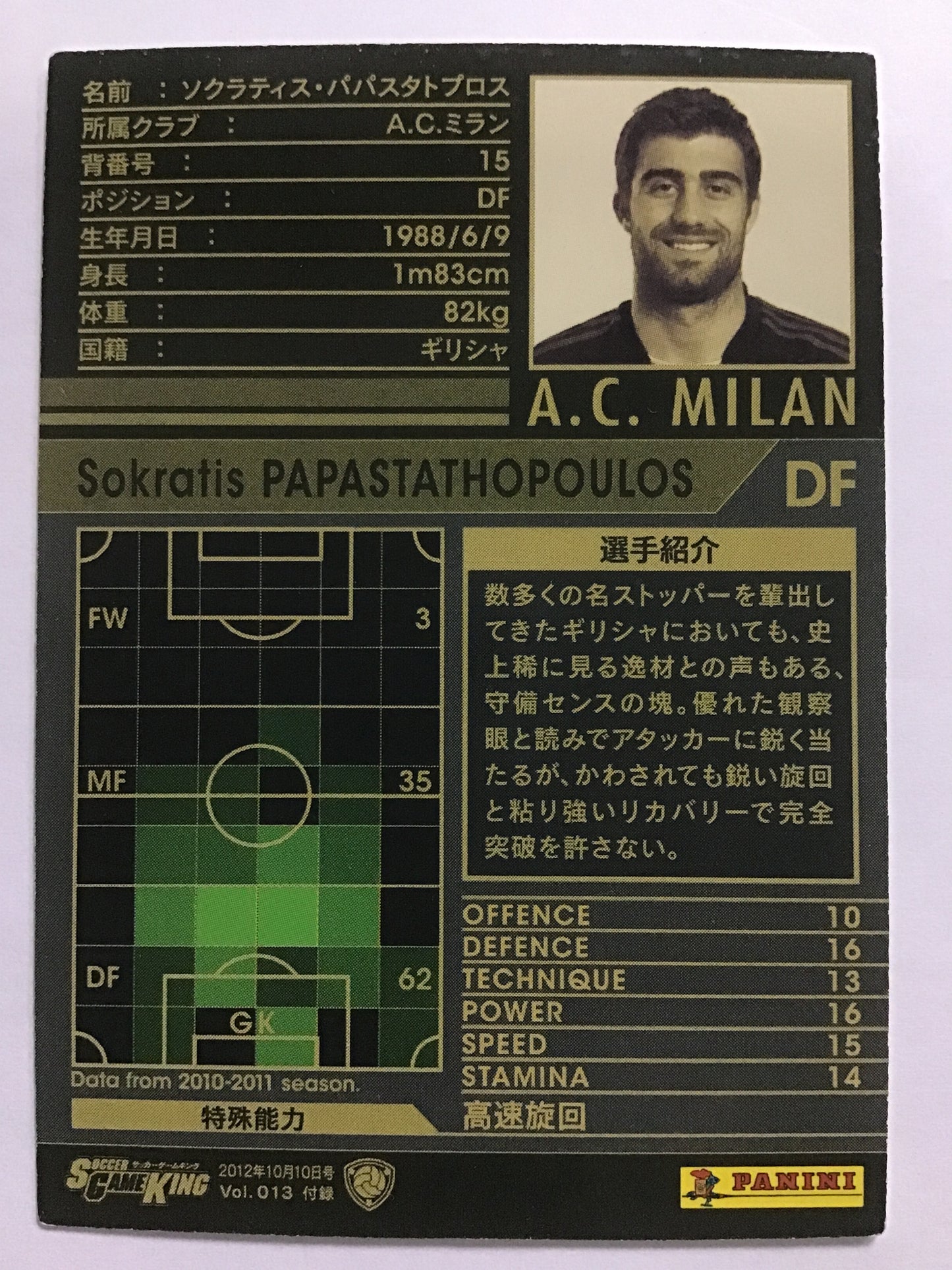 [JP] 10-11 Socrates Papastatopoulos/Socratis Papastatopoulos/Socratis Papastatopoulos - (10-11)SOCCER GA/10-11/EXTRA