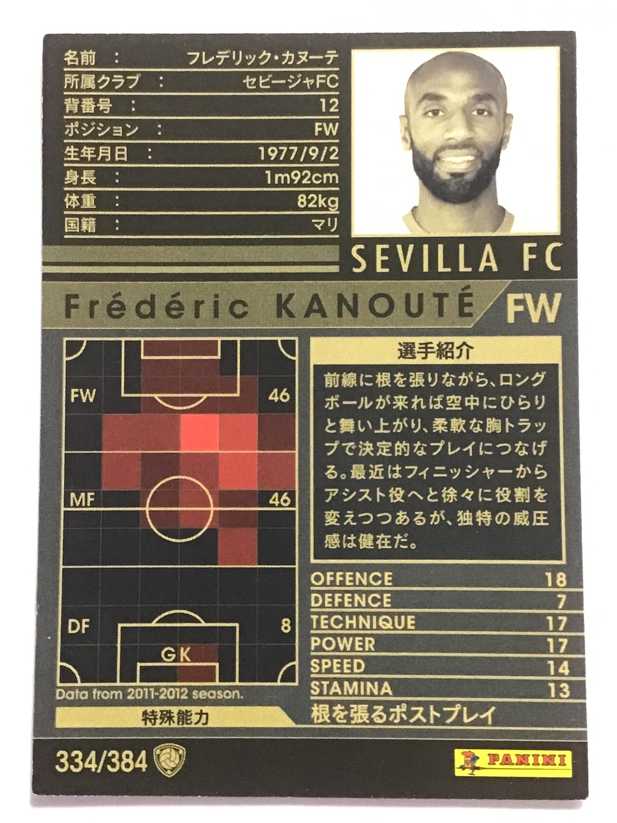 [JP] 11-12 Fredrik Kanoute/Fredrik Kanoute/Fredrik Kanoute - (11-12)334/384/11-12/White