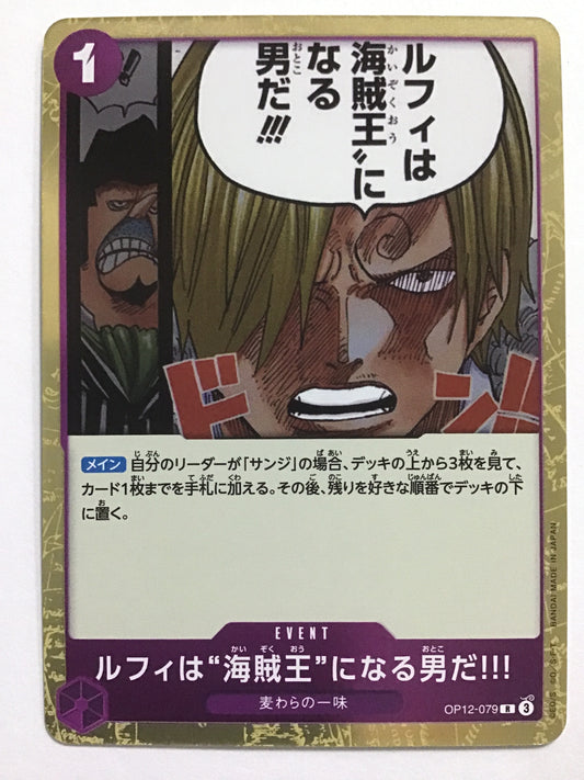 [JP] ルフィは海賊王になる男だ!!!/ルフィハカイゾクオウニナルオトコダ/ﾙﾌｨﾊｶｲｿﾞｸｵｳﾆﾅﾙｵﾄｺﾀﾞ - OP12-079/R