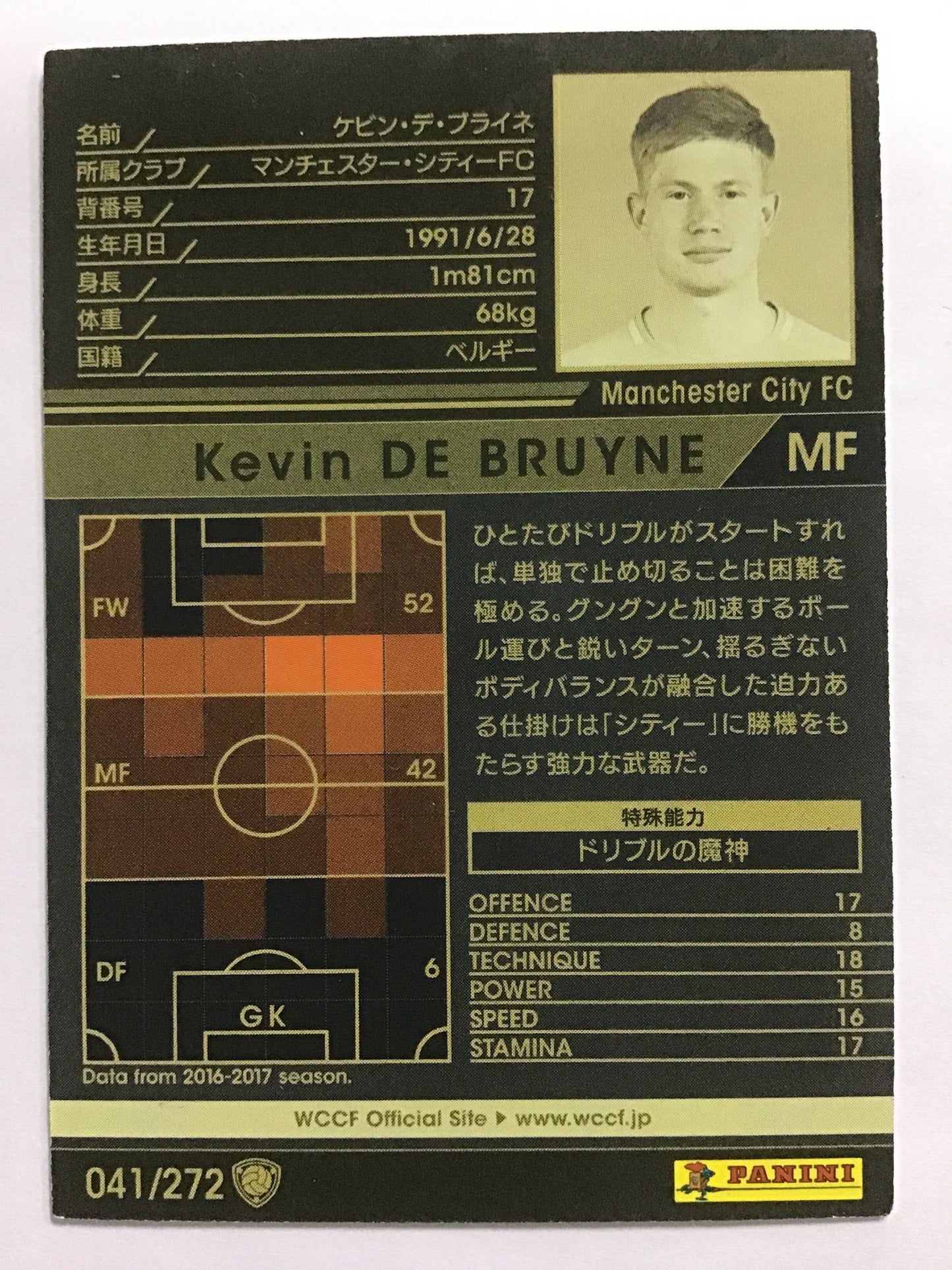 [JP] 17-18 Kevin De Bruyne/Kevin De Bruyne/Kevin De Bruyne - (17-18)041/272/17-18/Black