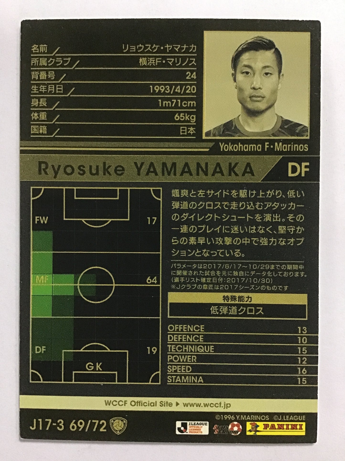 [JP] 17-18 Ryousuke Yamanaka/Ryousuke Yamanaka/Ryousuke Yamanaka - (17-18)J17-3 69//17-18/White