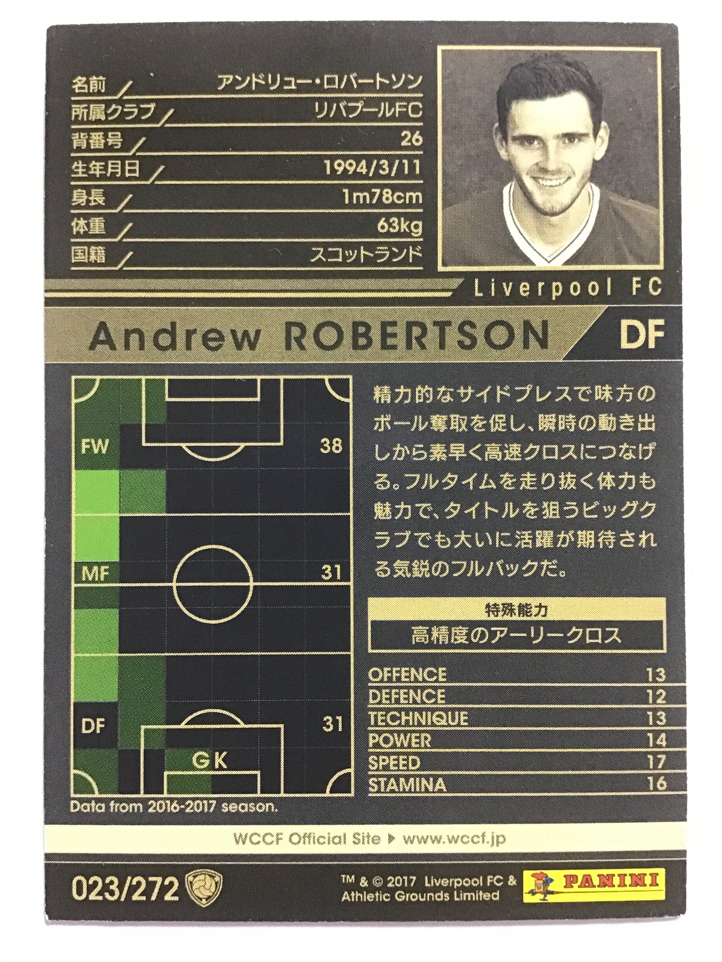 [JP] 17-18 Andrew Robertson/Andrew Robertson/Andrew Robertson - (17-18)023/272/17-18/White