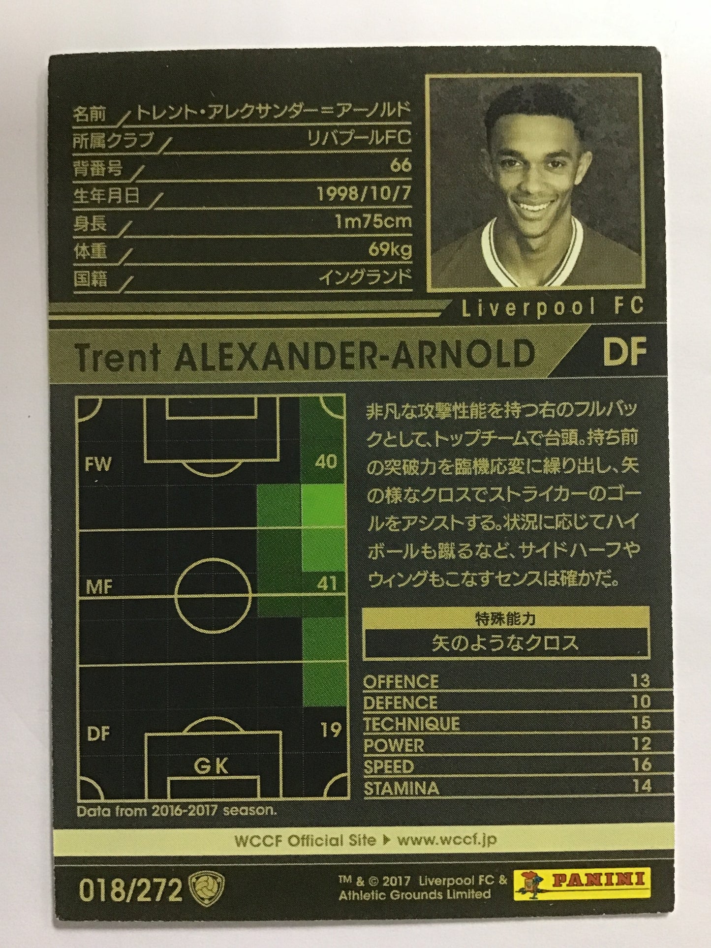 [JP] 17-18 Trent Alexander-Arnold/Trent Alexander-Arnol/Trent Alexander-Arnol - (17-18)018/272/17-18/White