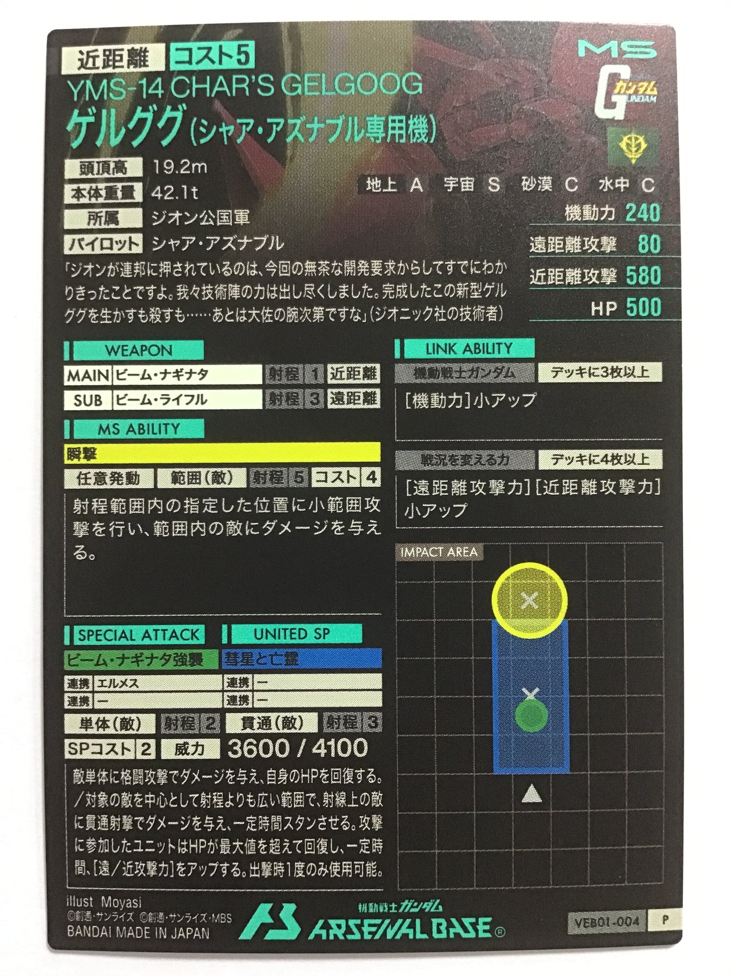 [JP] ゲルググ(シャア・アズナブル専用機)/ゲルググシャアアズナブルセンヨウキ/ｹﾞﾙｸﾞｸﾞｼｬｱｱｽﾞﾅﾌﾞﾙｾﾝﾖｳｷ - VEB01-004/P