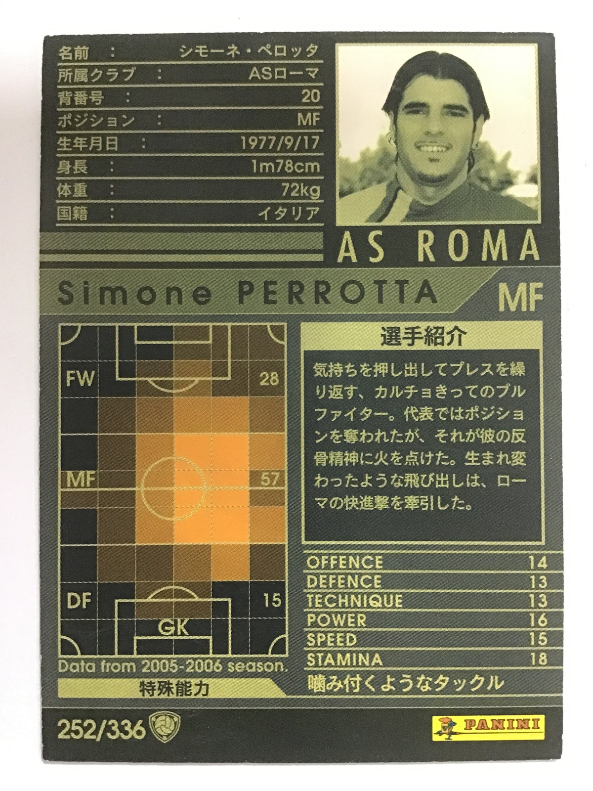 [JP] 05-06 Simone Perrotta/Simone Perrotta/Simone Perrotta - (05-06)252/336/05-06/White