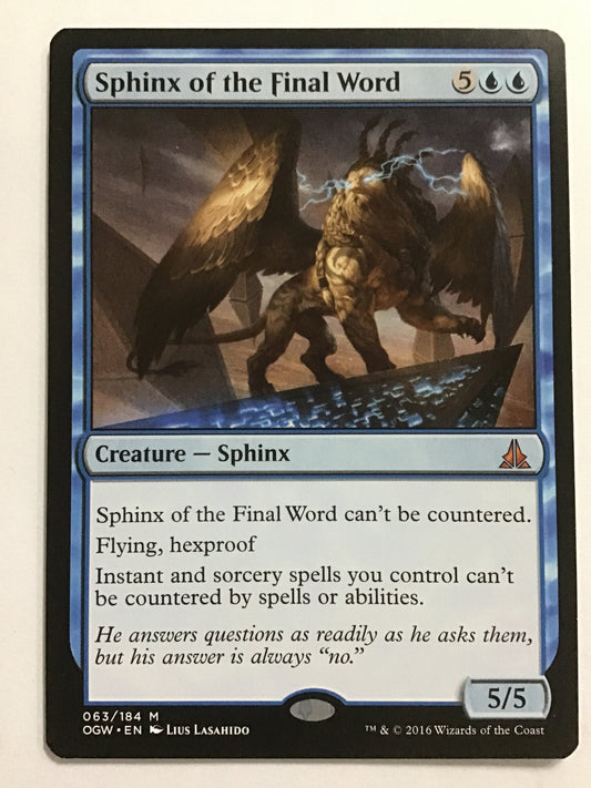 [EN] 終止符のスフィンクス/ｼｭｳｼﾌﾉｽﾌｨﾝｸｽ/Sphinx of the Final Word - OGW 063/184/M