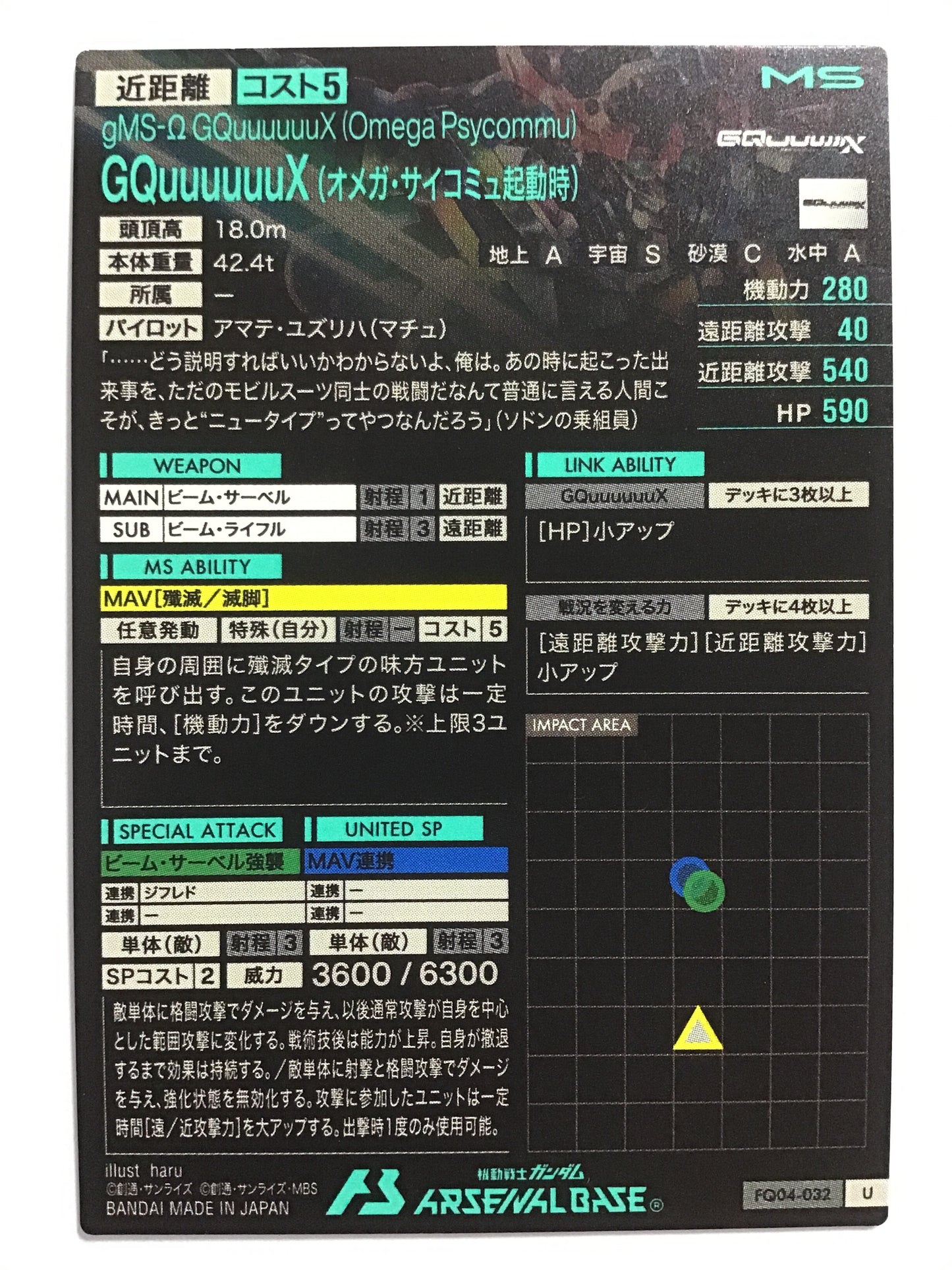 [JP] GQuuuuuuX (オメガ・サイコミュ起動時)/ジークアクスオメガサイコミュキドウジ/ｼﾞｰｸｱｸｽｵﾒｶﾞｻｲｺﾐｭｷﾄﾞｳｼﾞ - FQ04-032/U