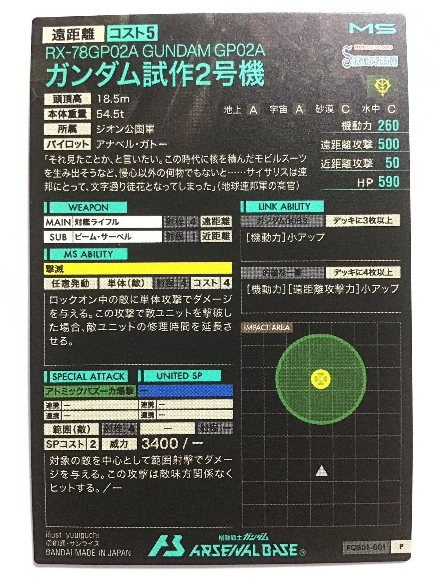 [JP] ガンダム試作2号機/ガンダムシサクニゴウキ/ｶﾞﾝﾀﾞﾑｼｻｸﾆｺﾞｳｷ - FQB01-001/P