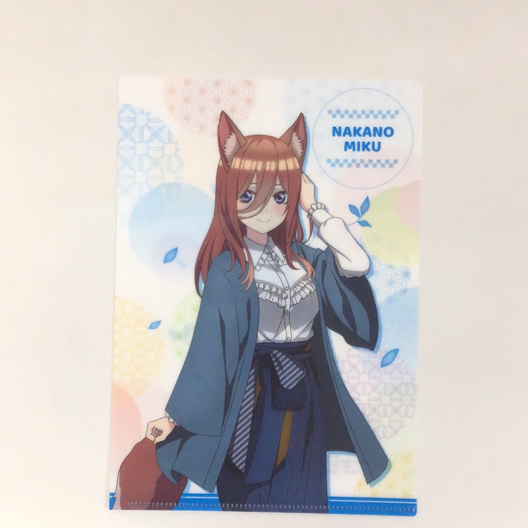 Movie The Quintessential Quintuplets x Family Mart Original A5 size clear file Miku Nakano