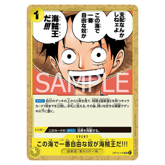 この海で一番自由な奴が海賊王だ!!!