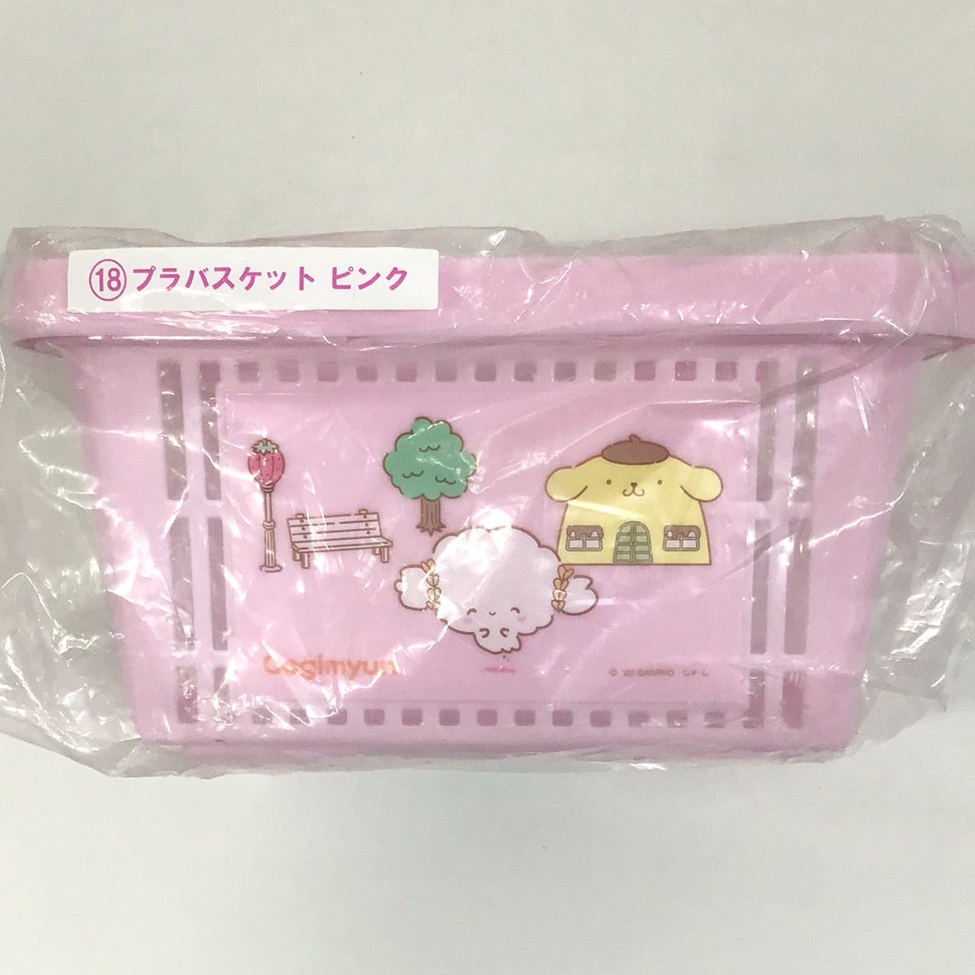 Sanrio Winning Lottery Character Grand Prize 18 Plastic Basket Pink Kogimyun Pompompurin Wish Me Mel Pochacco